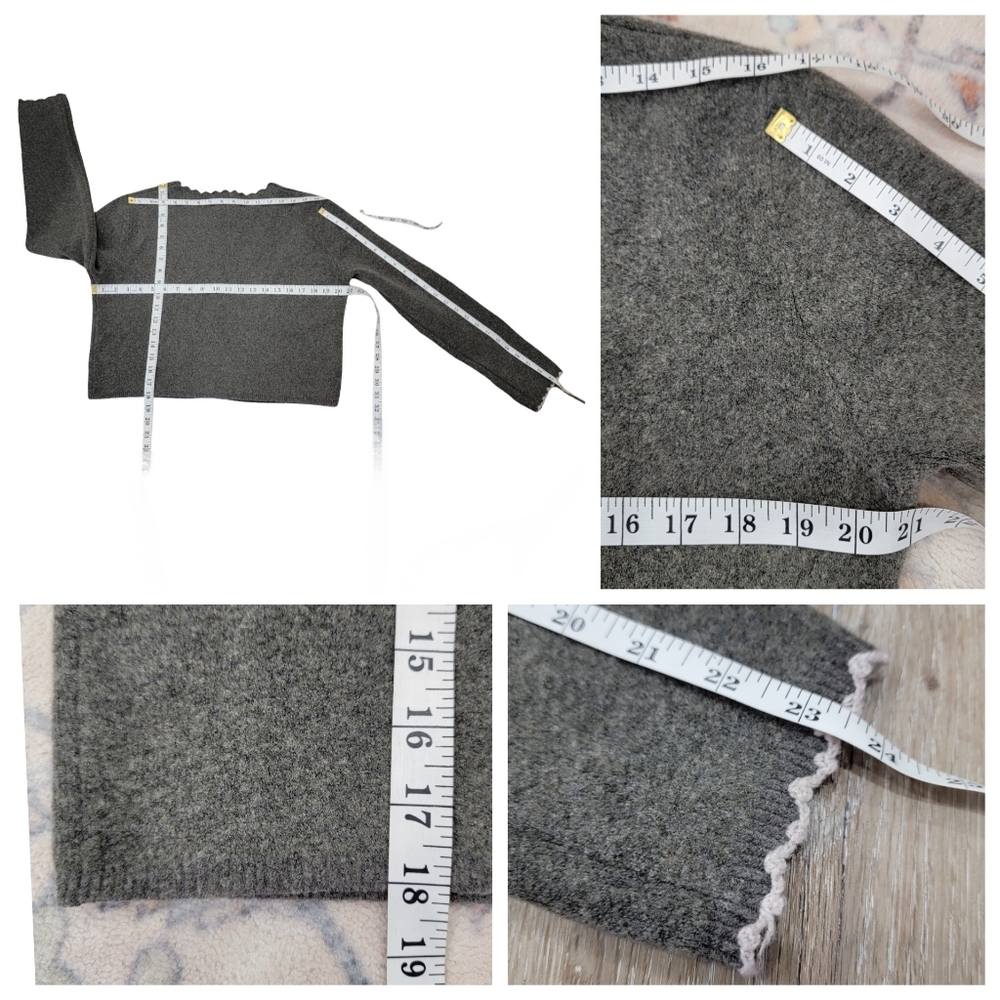 Zara Scalloped Trim Knit Cropped Cardigan Preppy Cozy Neutral Ballet-core Large - Picture 16 of 17